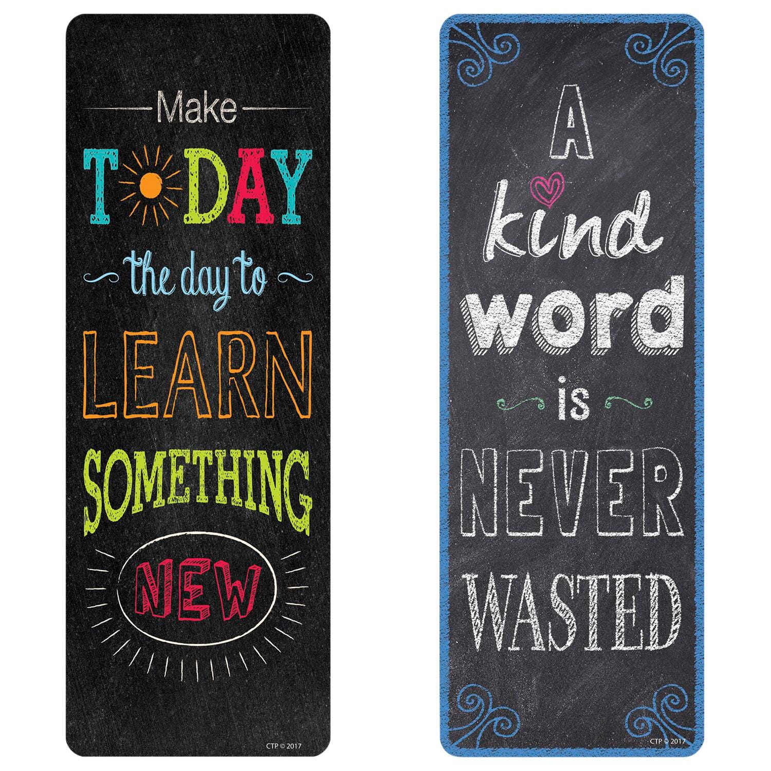 Creative Teaching Press Chalk It Up Motivational Bookmarks, Pack of 30, Item Number 2003432